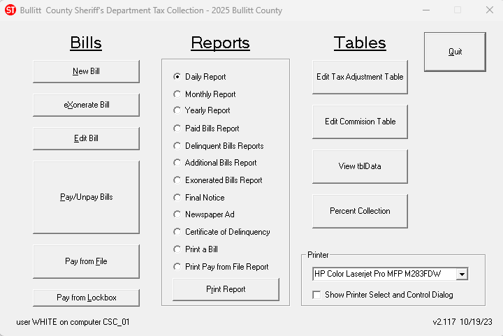 SAINT tax collection software